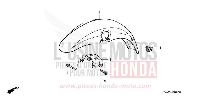 KOTFLUEGEL, VORNE von CG125 TITAN ES FORCE SILVER METALLIC (NH411) von 2004